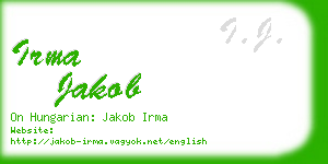 irma jakob business card